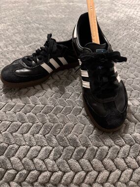 adidas Samba Black Sneakers with White Stripes and Gum Outsole